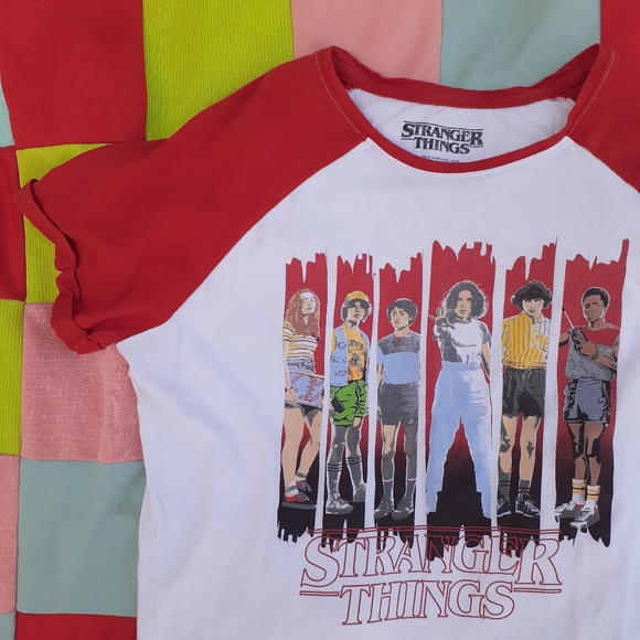 NETFLIX STRANGER Things Licensed Tie-up Medium T-Shirt Cute Sleeves 😍 - Picture 5 of 15